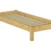 Einzelbett Futonbett 90x200 Kiefer Natur Massivholz-Jugendbett Singlebett Rollrost 60.35-09