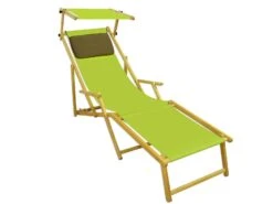 Sonnenliege Pistazie Gartenliege Fußteil Sonnendach Kissen Buche Hell Klappbar 10-306 N F S KD