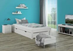 Weisses Futonbett Ohne Kopfteil Kiefer Massiv 90x200 Bettgestell Ohne Zubehör 60.35-09 W OR -Erst-Holz 150cd12b 8166 482e aa73 2b793acad217