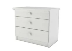 90.20-K4 W Nachtkonsole Weiß Für Erhöhte Seniorenbetten Mit 3 Schubläden