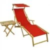 Relaxliege Rot Gartenliege Strandliege Fußteil Sonnendach Tisch Gartenmöbel 10-308 N F S T