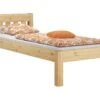 Massivholzbett Kiefer Natur 100x200 Einzelbett Futonbett Jugendbett Rollrost 60.38-10FL