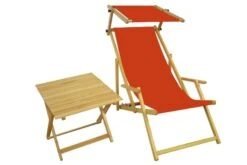 Liegestuhl Terracotta Gartenliege Strandliege Sonnendach Tisch Kissen Buche Hell 10-309NSTKD -Erst-Holz 2623a5a8 5ac9 4870 bad1 457accb2c440 2