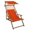 Gartenstuhl Terracotta Sonnenliege Strandstuhl Sonnendach Kissen Deckchair Buche 10-309 S KH