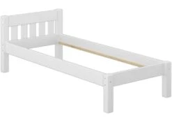 Jugendbett Kiefer Weiß 90x200 Massivholzbett Futonbett Einzelbett Ohne Zubehör 60.38-09 W OR