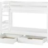 Kinder Etagenbett Kiefer Weiß 90x200 Doppel-Bettkasten Rollroste Matratzen Stockbett 60.10-09WMS2