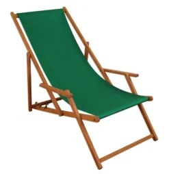 Liegestuhl Sonnenliege Grün Gartenliege Holz Deckchair Strandstuhl Massivholz Gartenmöbel 10-304