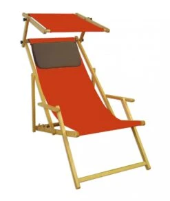 Gartenstuhl Terracotta Sonnenliege Strandstuhl Sonnendach Kissen Deckchair Buche 10-309 N S KH -Erst-Holz 45fc917a 36e0 4f42 bf47 c81b25d25f2a