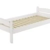 Kieferbett Massiv Weiß Einzelbett 100x200 Futonbett Jugendbett Singlebett Rollrost 60.32-10 W