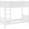 Etagenbett Weiß 100x220 Überlänge Stockbett Ohne Rollrost Massivholz 60.16-10-220WT100oR