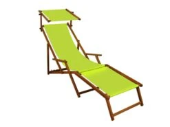 Sonnenliege Pistazie Liegestuhl Fußteil Sonnendach Gartenliege Holz Deckchair Gartenmöbel 10-306 F S