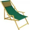 Liegestuhl Gartenliege Grün Sonnenliege Kissen Strandliege Holz Deckchair Gartenmöbel 10-304NKD