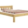 Futonbett Doppelbett 140x200 Bettgestell Kiefer Natur Massivholz Rollrost Matratze 60.38-14 M