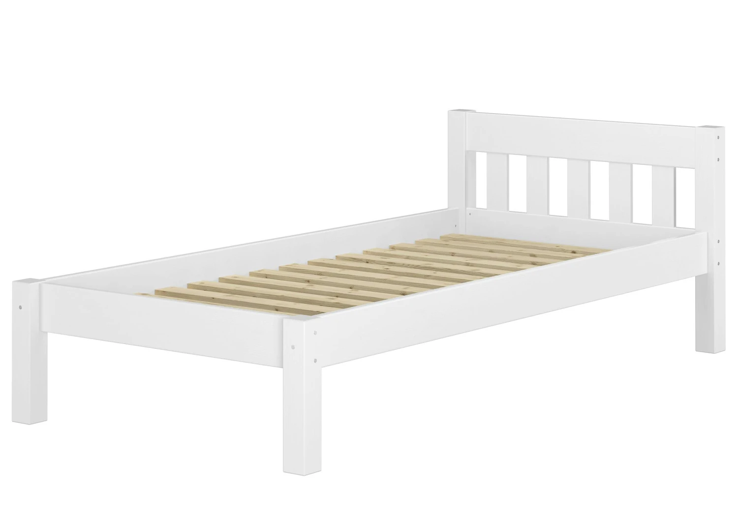 Futonbett Einzelbett 100x200 Massivholzbett Kiefer Weiß Jugendbett Mit Rollrost 60.38-10 W 3 Futonbett Einzelbett 100x200 Massivholzbett Kiefer Weiß Jugendbett Mit Rollrost 60.38-10 W – Bild 3