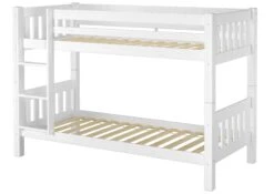 Schönes Kinderstockbett Kiefer Massivholz Weiß 90x200cm Kinderzimmer Etagenbett Rollrost 60.06-09W