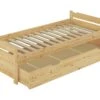 Massivholzbett Kiefer Natur Einzelbett 90x200 Jugendbett Futonbett Rollrost Bettkasten 60.31-09S5
