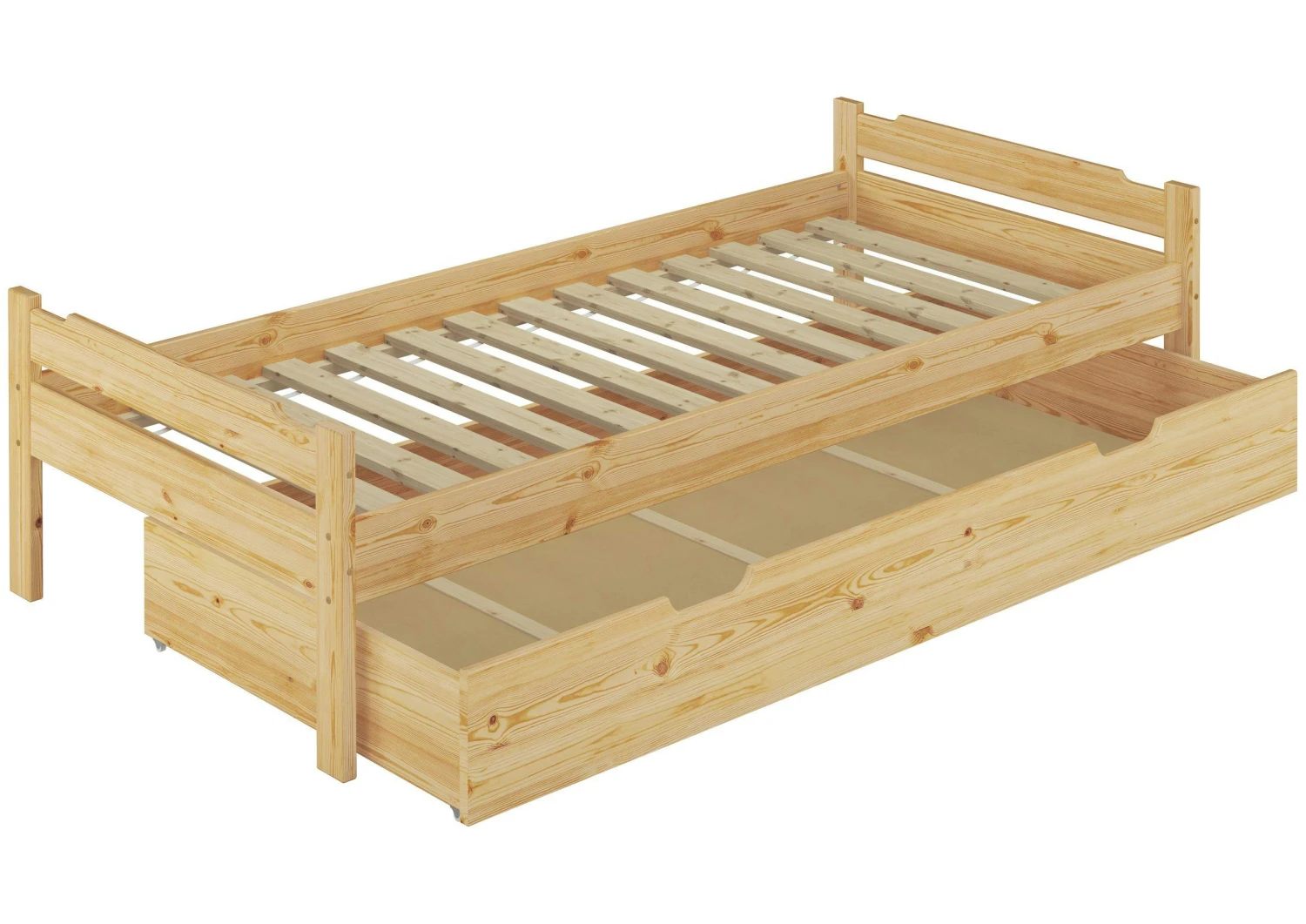 Massivholzbett Kiefer Natur 90x200 Einzelbett Mit Rollrost Matratze Bettkasten 60.31-09MS5 2 Massivholzbett Kiefer Natur 90x200 Einzelbett Mit Rollrost Matratze Bettkasten 60.31-09MS5 – Bild 2