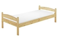 Massivholzbett Einzelbett 100x200 Kiefer Natur Jugendbett Futonbett Rollrost Matratze 60.32-10 M
