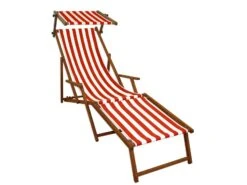 Relaxliege Rot-weiß Gartenliege Strandliege Fußteil Sonnendach Tisch Gartenmöbel 10-314 F S T -Erst-Holz a093547c 7ae1 4bee 89ad 132b804c694c