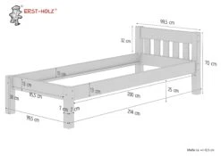 Kieferbett Natur Einzelbett 90x200 Massivholz-Bettgestell Futonbett Ohne Rollrost 60.38-09 OR -Erst-Holz a7620f60 7d69 4086 9278 199eb3336e14