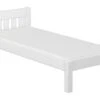 Futonbett Einzelbett 100x200 Massivholzbett Kiefer Weiß Jugendbett Mit Matratze 60.38-10 W M
