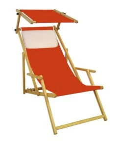 Gartenstuhl Rot-weiß Sonnenliege Strandstuhl Sonnendach Kissen Deckchair Buche 10-314 S KH -Erst-Holz dcc0afba ea8e 491f a040 90cd7e2cde7b