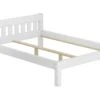 Doppelbett 140x200 Kiefer-Bettgestell Massivholz Weiß Bettgestell Ohne Rollrost 60.38-14 W OR