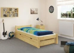 Futonbett Jugendbett 90x200 Einzelbett Kiefer Natur Massivholzbett Rollrost Matratze 60.36-09 M -Erst-Holz f04d5568 f7c9 41f5 a493 c74b348fa0b5