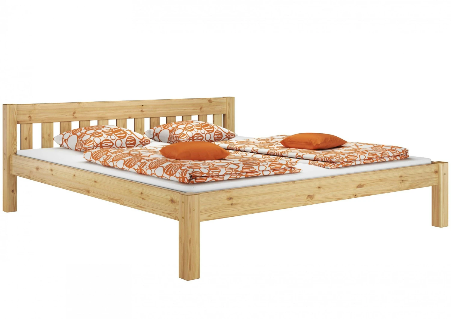 Doppelbett Ehebett 180x200 Massivholz Kiefer Natur Kingsize-Bett Rollrost Matratze 60.38-18 M2 3 Doppelbett Ehebett 180x200 Massivholz Kiefer Natur Kingsize-Bett Rollrost Matratze 60.38-18 M2 – Bild 3